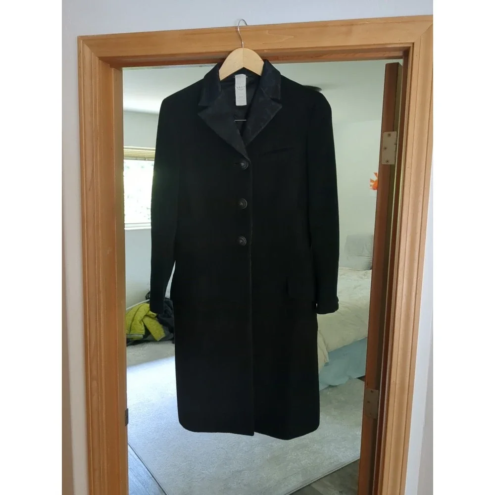 GORGEOUS!! Vtg Gianni Versace Couture Wool Angora Overcoat Pea Coat Button XS Sm